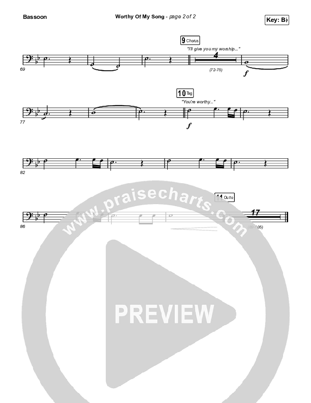 Worthy Of My Song (Worship Choir SAB) Bassoon (Phil Wickham / Arr. Mason Brown)