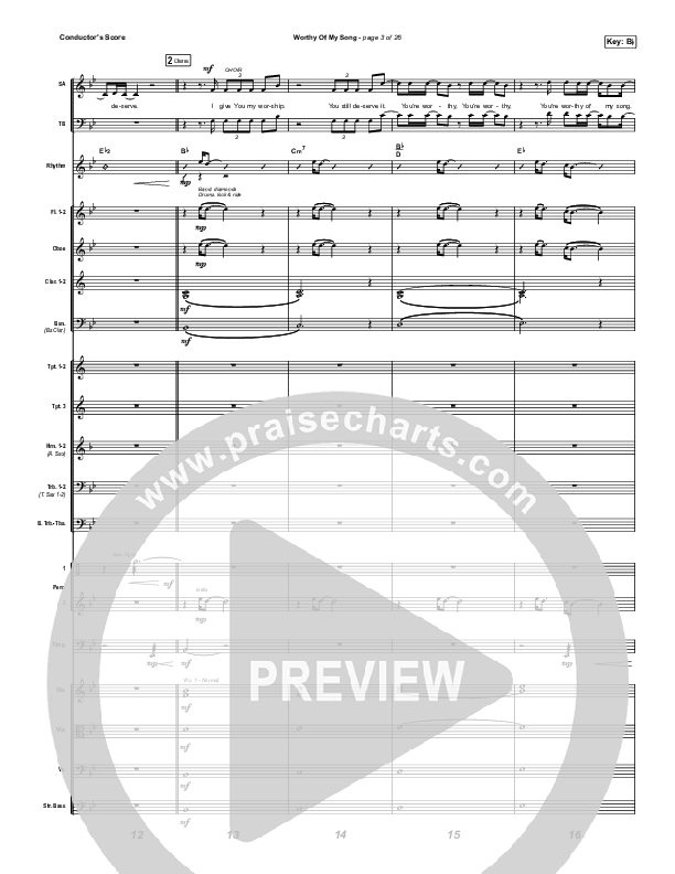 Worthy Of My Song (Worship Choir SAB) Conductor's Score (Phil Wickham / Arr. Mason Brown)