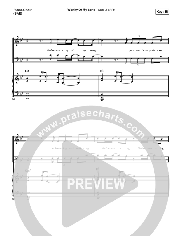 Worthy Of My Song (Worship Choir SAB) Piano/Choir (SAB) (Phil Wickham / Arr. Mason Brown)