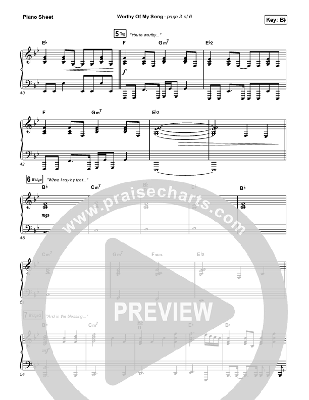 Worthy Of My Song (Worship Choir SAB) Piano Sheet (Phil Wickham / Arr. Mason Brown)