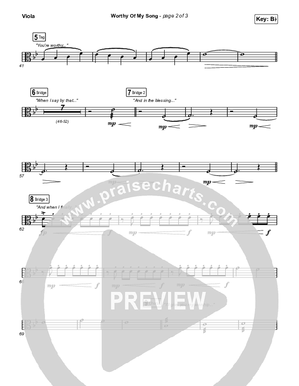 Worthy Of My Song (Worship Choir SAB) Viola (Phil Wickham / Arr. Mason Brown)