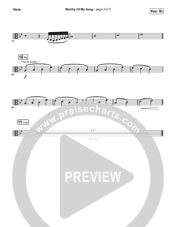 Worthy Of My Song (Worship Choir SAB) Viola (Phil Wickham / Arr. Mason Brown)