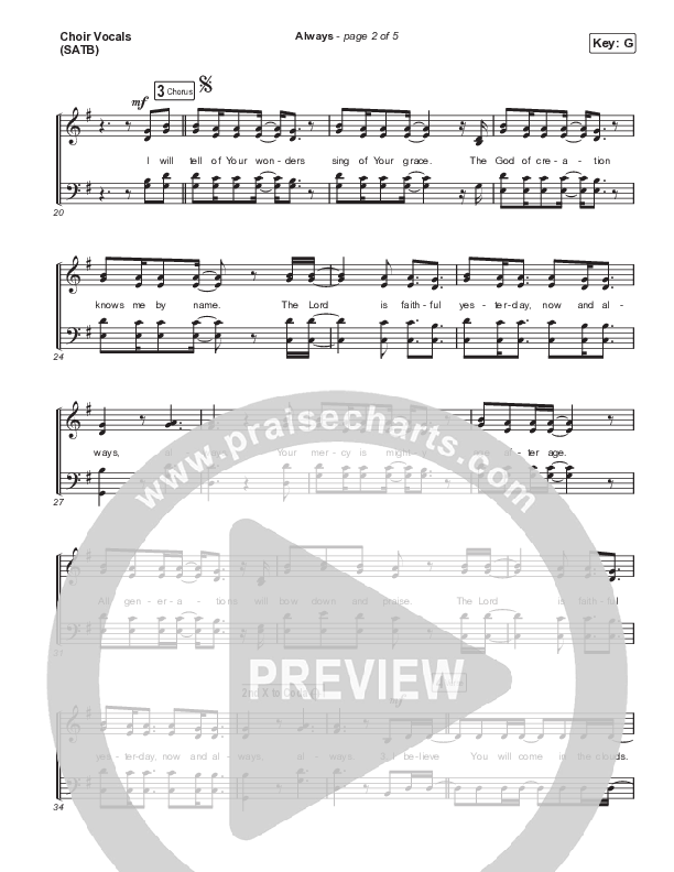 Always (Sing It Now SATB) Choir Sheet (SATB) (Chris Tomlin / Arr. Mason Brown)