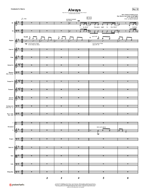 Always (Sing It Now) Orchestration (PraiseCharts Choral / Chris Tomlin / Arr. Mason Brown)