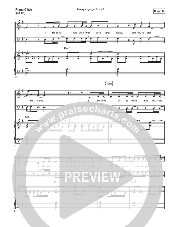 Always (Sing It Now) Piano/Choir (SATB) (PraiseCharts Choral / Chris Tomlin / Arr. Mason Brown)