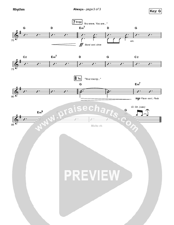 Always (Sing It Now) Rhythm Chart (PraiseCharts Choral / Chris Tomlin / Arr. Mason Brown, Daniel Galbraith, Grant Wall)