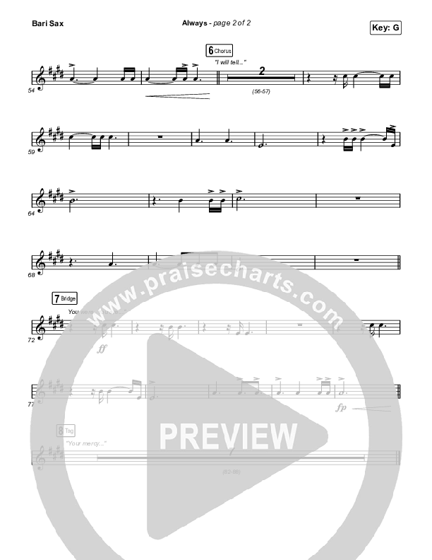 Always (Sing It Now SATB) Bari Sax (Chris Tomlin / Arr. Mason Brown)