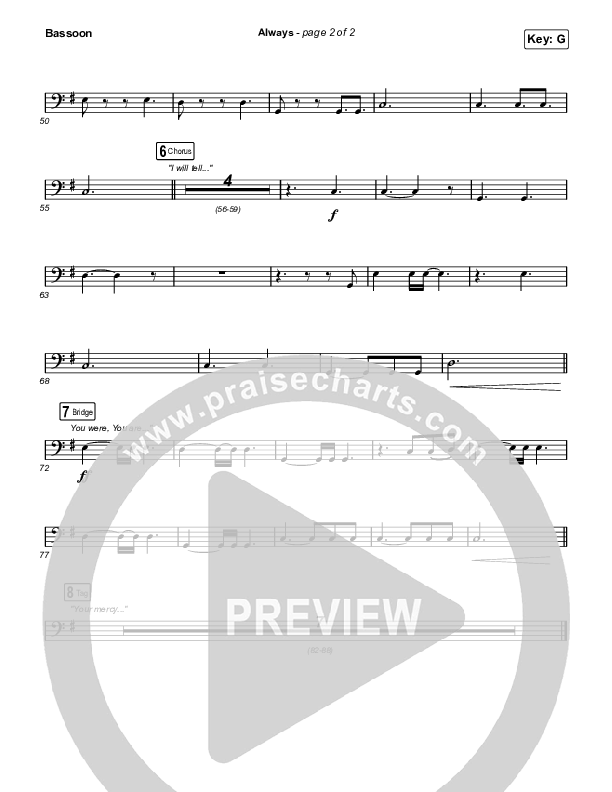 Always (Sing It Now SATB) Bassoon (Chris Tomlin / Arr. Mason Brown)