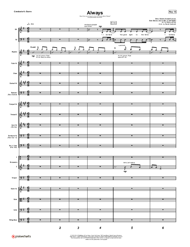 Always (Sing It Now SATB) Orchestration (Chris Tomlin / Arr. Mason Brown)