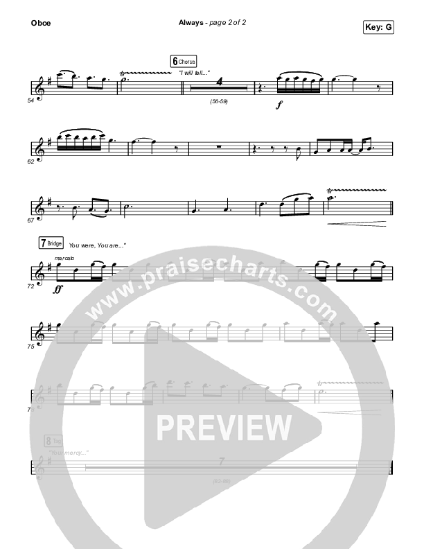 Always (Sing It Now SATB) Oboe (Chris Tomlin / Arr. Mason Brown)