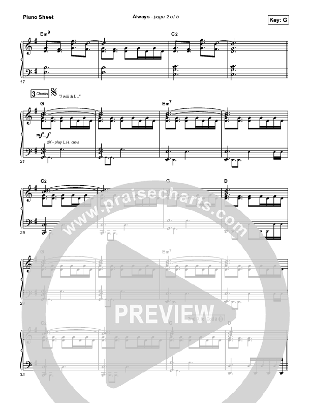 Always (Sing It Now SATB) Piano Sheet (Chris Tomlin / Arr. Mason Brown)