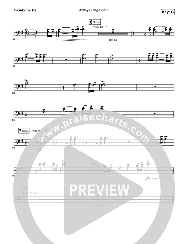 Always (Sing It Now SATB) Trombone 1/2 (Chris Tomlin / Arr. Mason Brown)
