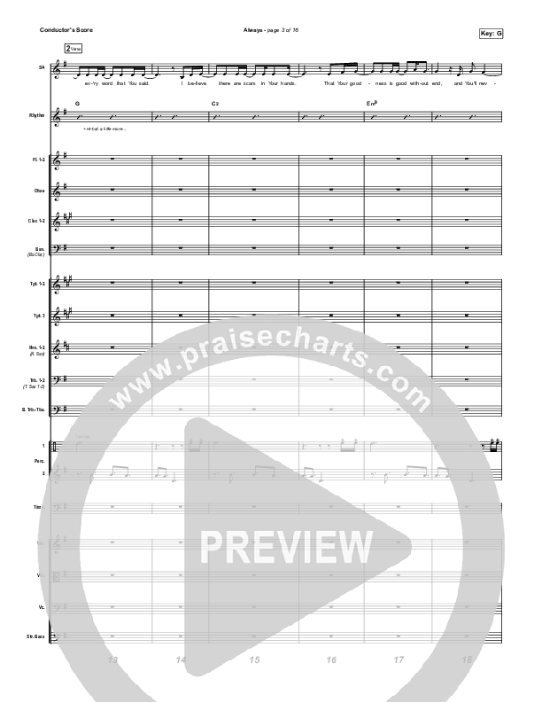 Always (Unison/2-Part Choir) Orchestration (Chris Tomlin / Arr. Mason Brown)