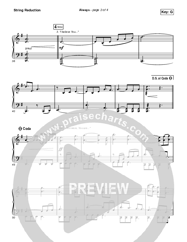 Always (Unison/2-Part Choir) String Reduction (Chris Tomlin / Arr. Mason Brown)