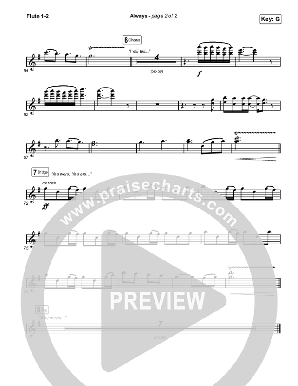 Always (Worship Choir SAB) Flute 1/2 (Chris Tomlin / Arr. Mason Brown)