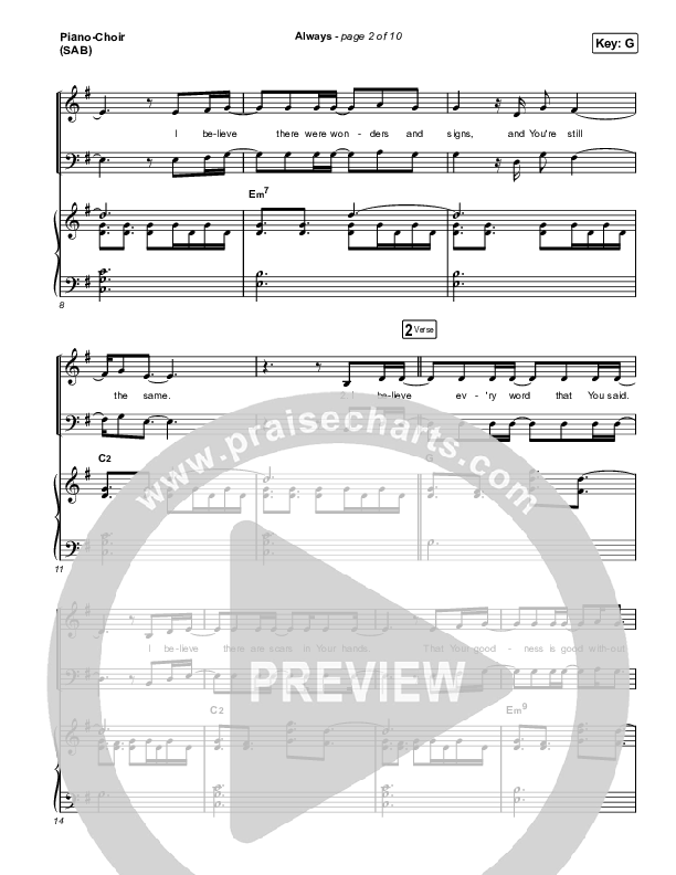 Always (Worship Choir SAB) Piano/Choir (SAB) (Chris Tomlin / Arr. Mason Brown)