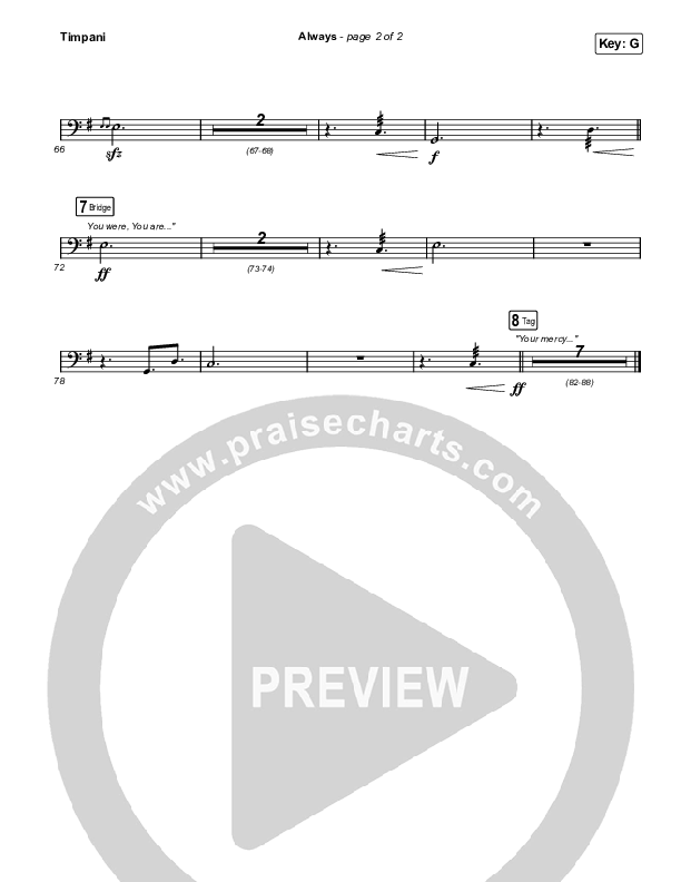 Always (Worship Choir/SAB) Timpani (PraiseCharts Choral / Chris Tomlin / Arr. Mason Brown)