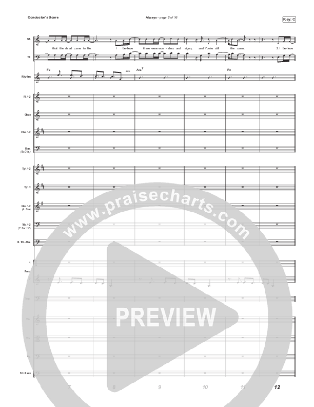 Always (Choral Anthem SATB) Orchestration (Chris Tomlin / Arr. Erik Foster)