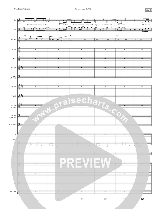 Always (Choral Anthem SATB) Conductor's Score (Chris Tomlin / Arr. Erik Foster)