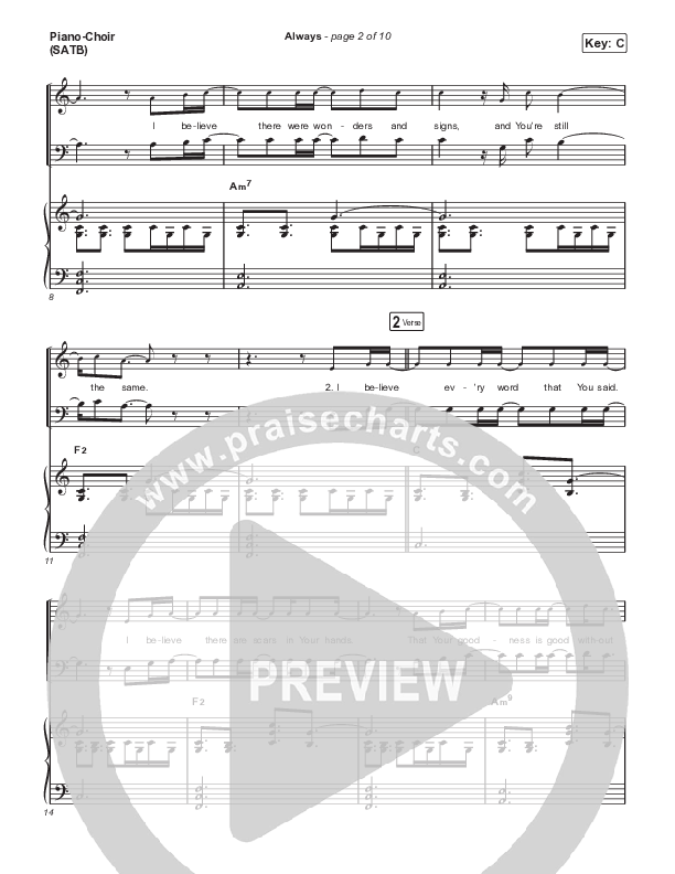 Always (Choral Anthem) Anthem (SATB + Piano) (PraiseCharts Choral / Chris Tomlin / Arr. Erik Foster)