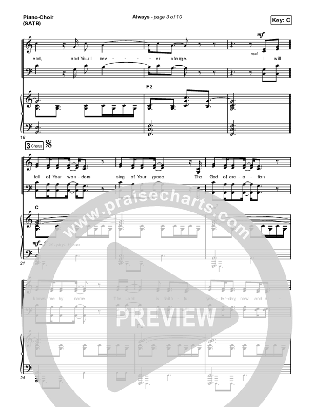 Always (Choral Anthem SATB) Piano/Vocal (SATB) (Chris Tomlin / Arr. Erik Foster)
