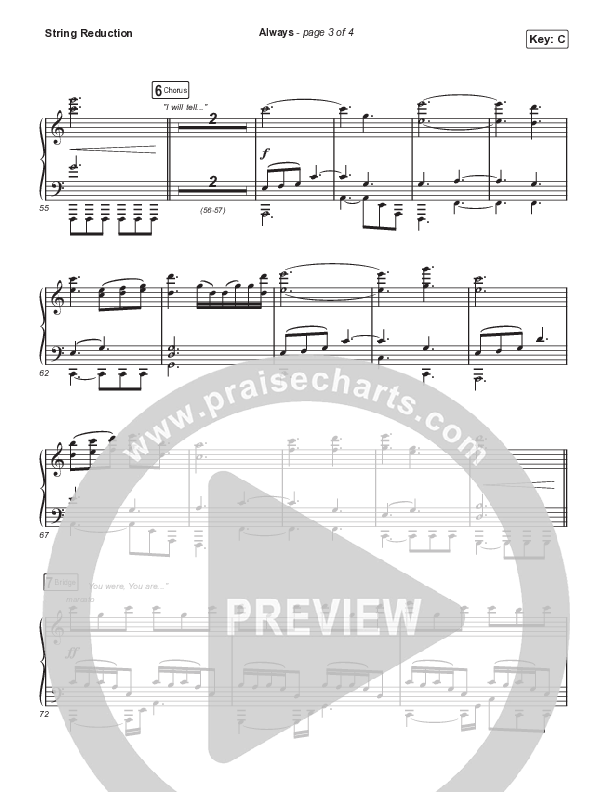 Always (Choral Anthem SATB) String Reduction (Chris Tomlin / Arr. Erik Foster)