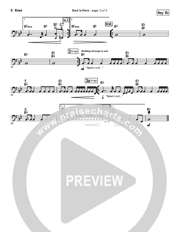 God Is Here Bass Guitar (Martha Munizzi)