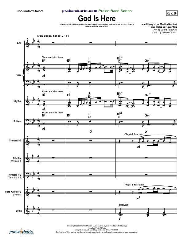 God Is Here Conductor's Score (Martha Munizzi)