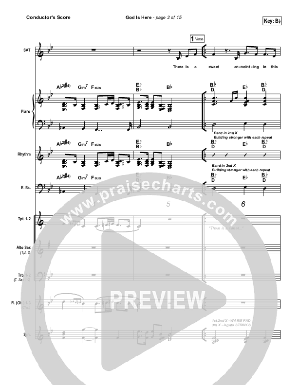 God Is Here Conductor's Score (Martha Munizzi)