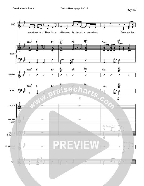 God Is Here Conductor's Score (Martha Munizzi)
