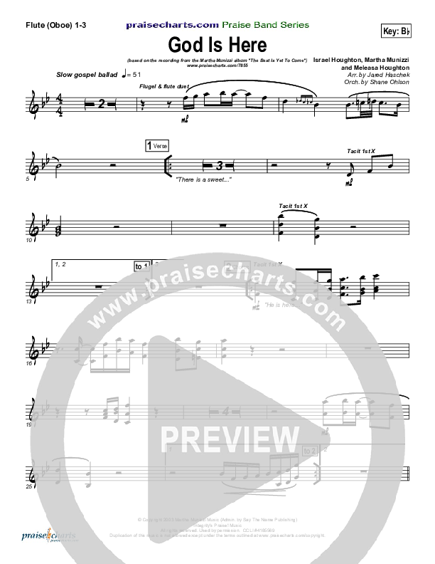 God Is Here Flute/Oboe 1/2/3 (Martha Munizzi)