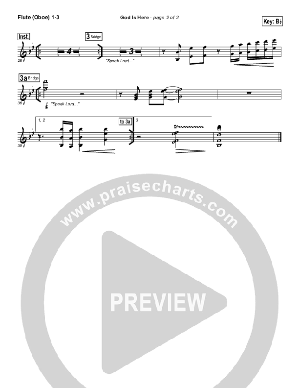 God Is Here Flute/Oboe 1/2/3 (Martha Munizzi)