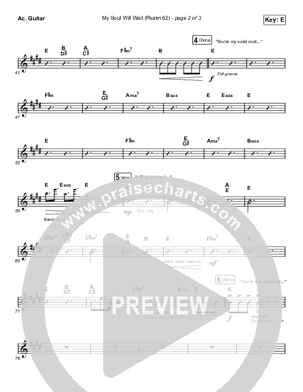 My Soul Will Wait (Psalm 62) (Sing It Now SATB) Acoustic Guitar (Sovereign Grace / Arr. Erik Foster)