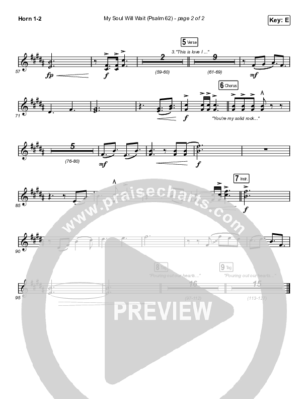 My Soul Will Wait (Psalm 62) (Sing It Now SATB) French Horn 1/2 (Sovereign Grace / Arr. Erik Foster)