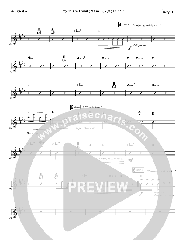 My Soul Will Wait (Psalm 62) (Worship Choir SAB) Acoustic Guitar (Sovereign Grace / Arr. Erik Foster)