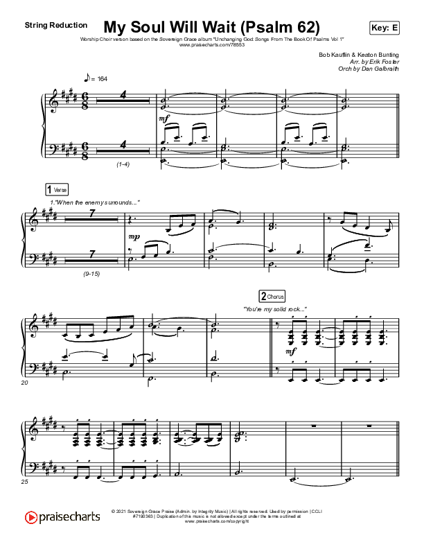 My Soul Will Wait (Psalm 62) (Worship Choir SAB) String Reduction (Sovereign Grace / Arr. Erik Foster)