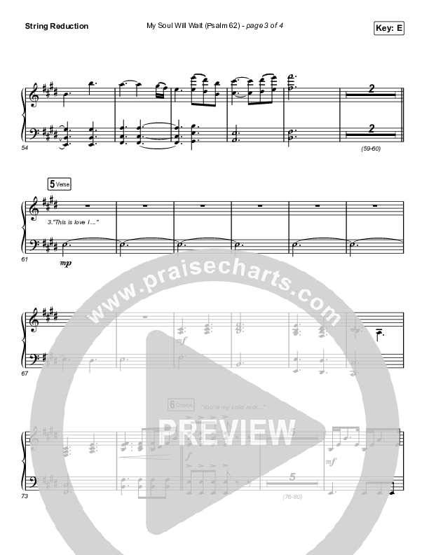 My Soul Will Wait (Psalm 62) (Worship Choir SAB) String Reduction (Sovereign Grace / Arr. Erik Foster)