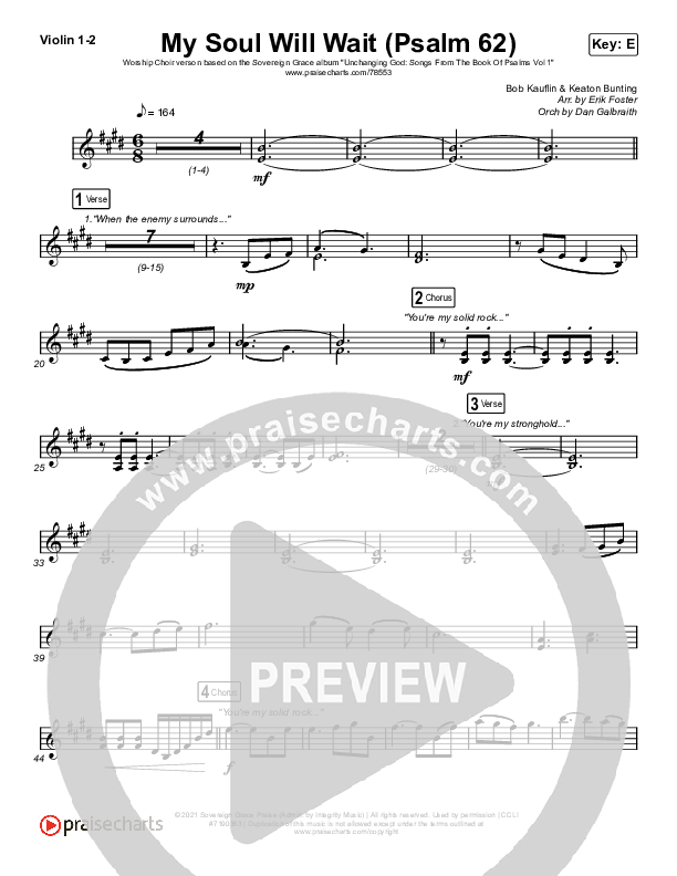 My Soul Will Wait (Psalm 62) (Worship Choir SAB) String Pack (Sovereign Grace / Arr. Erik Foster)