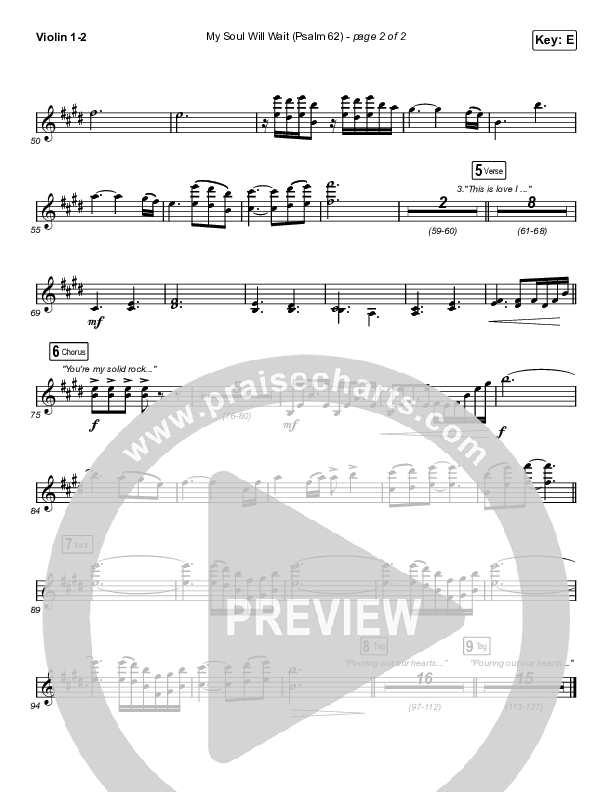 My Soul Will Wait (Psalm 62) (Worship Choir SAB) String Pack (Sovereign Grace / Arr. Erik Foster)