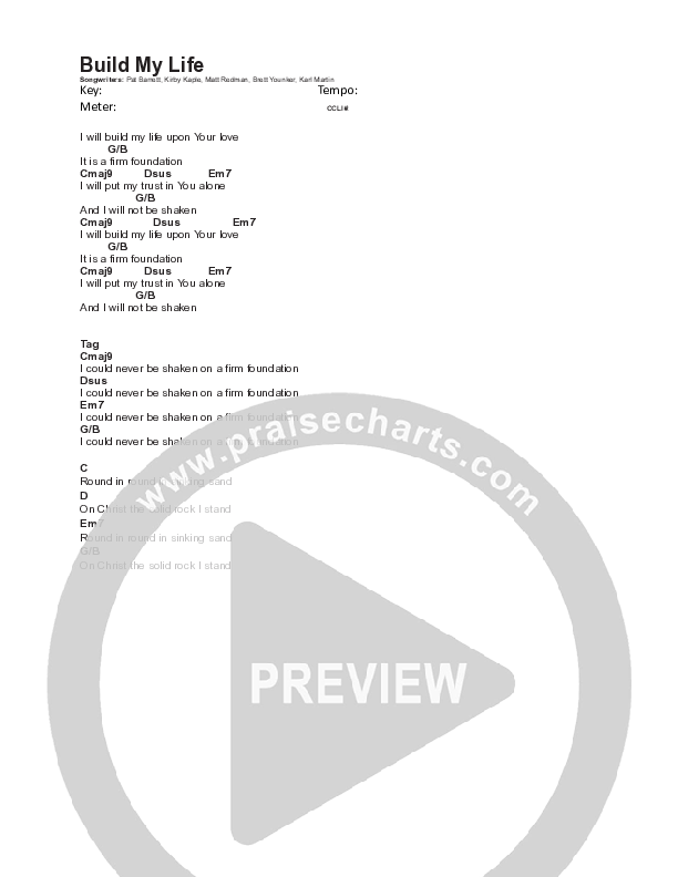 Build My Life Chord Chart (Maverick City Music / TRIBL Music)