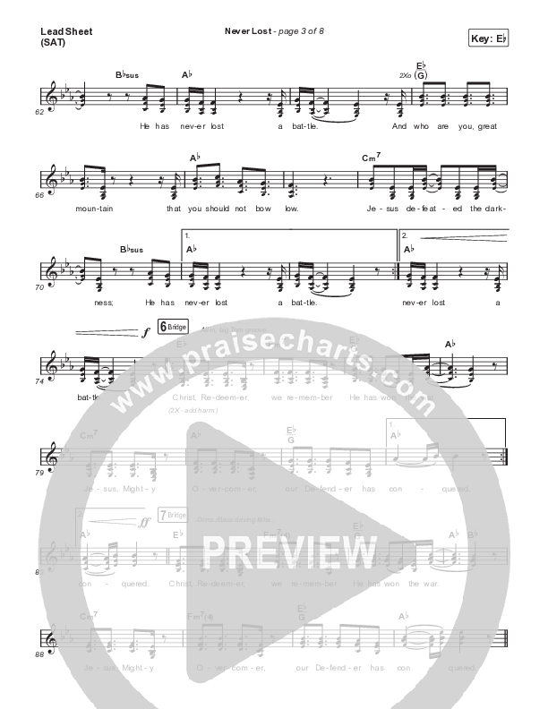 Never Lost Lead Sheet (SAT) (Maverick City Music / TRIBL Music)