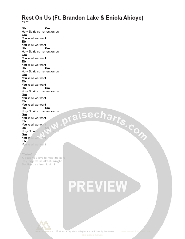 Rest On Us Chord Chart (Maverick City Music / TRIBL Music)