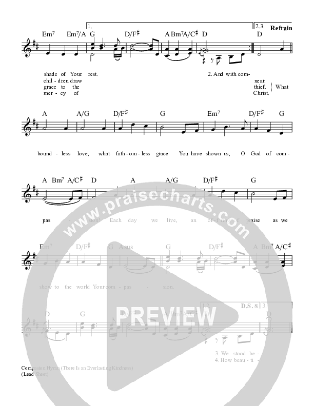 Compassion Hymn Lead Sheet (Keith & Kristyn Getty)