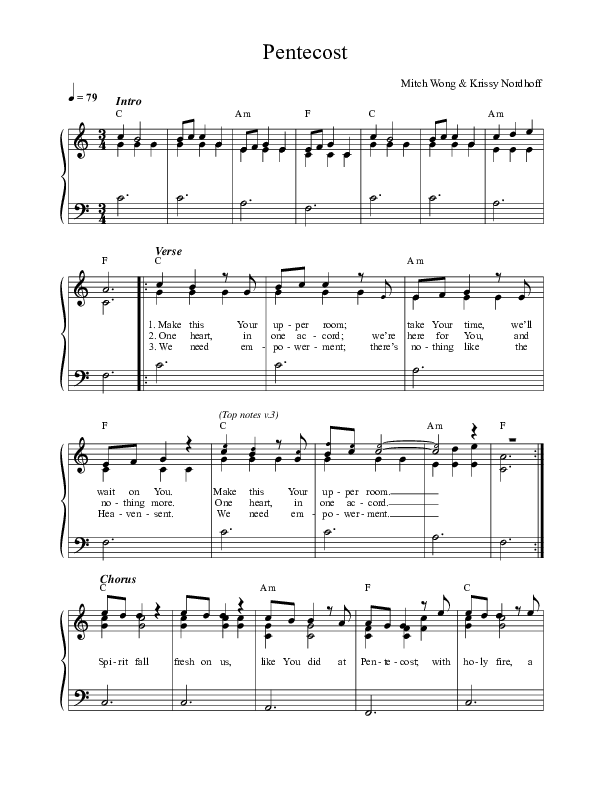 Pentecost Choir Sheet (SAT) (Mitch Wong)