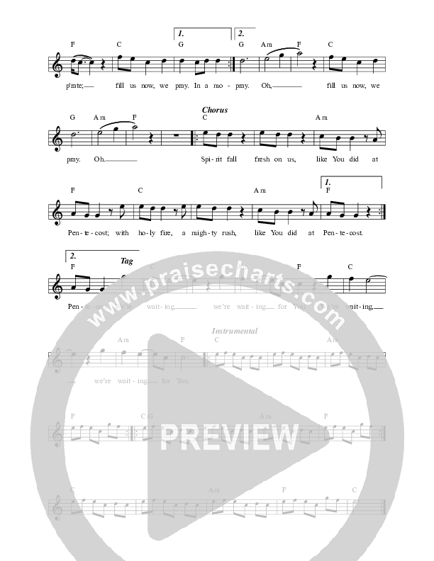 Pentecost Lead Sheet Melody (Mitch Wong)