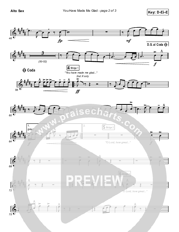You Have Made Me Glad (Sing It Now SATB) Alto Sax (Charity Gayle / Arr. Erik Foster)