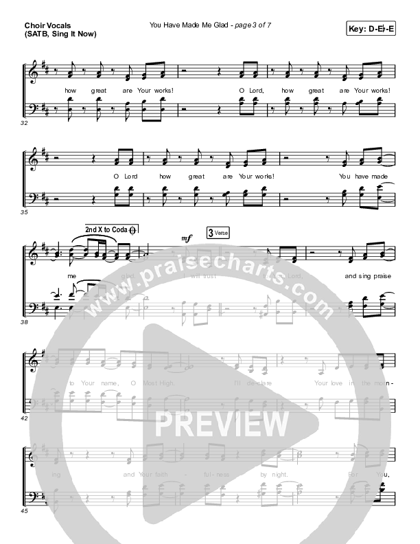 You Have Made Me Glad (Sing It Now SATB) Choir Sheet (SATB) (Charity Gayle / Arr. Erik Foster)
