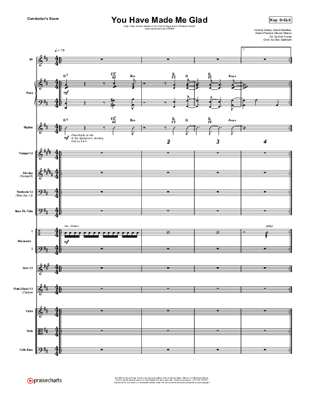 You Have Made Me Glad (Sing It Now SATB) Conductor's Score (Charity Gayle / Arr. Erik Foster)
