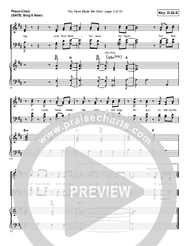 You Have Made Me Glad (Sing It Now SATB) Piano/Choir (SATB) (Charity Gayle / Arr. Erik Foster)