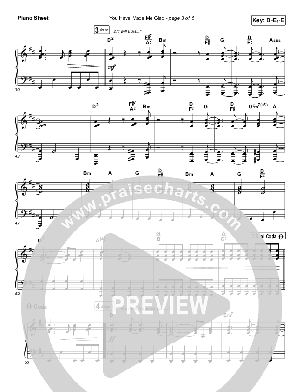 You Have Made Me Glad (Sing It Now SATB) Piano Sheet (Charity Gayle / Arr. Erik Foster)